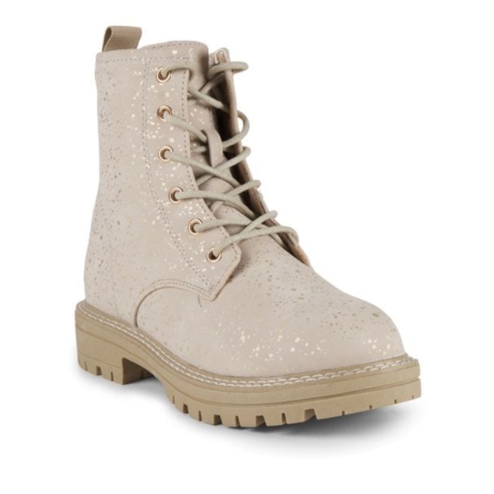 MIA Cream Combat Boots with Chunky Sole